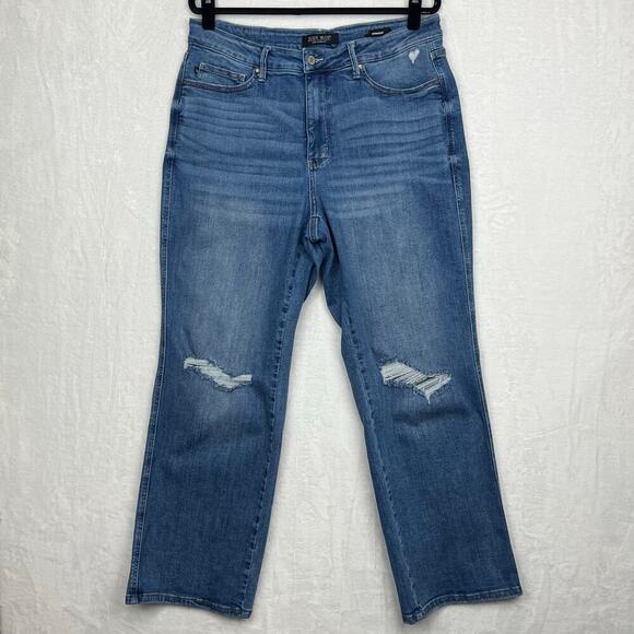 Judy Blue Jeans Women’s 18W Austin Tummy Control High Rise Straight Distressed - Picture 1 of 16